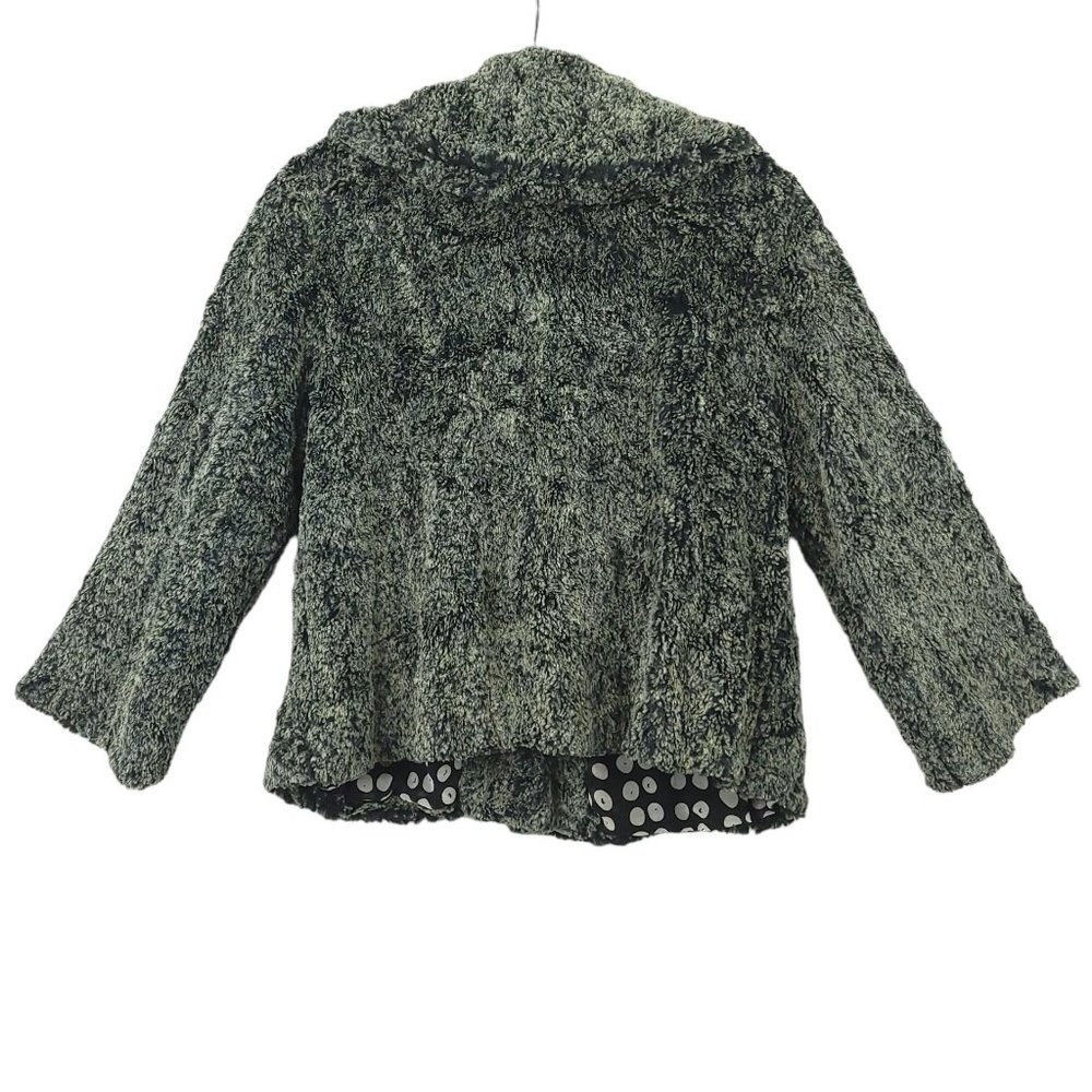 Cabi Chinchilly Faux Fur 3 Button Lined Jacket Womens S Gray Black Long Sleeve - Picture 2 of 16